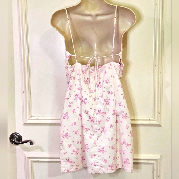 COTTON CANDY LA White/Pink Multi-Color Floral Sleeveless Mini Dress,Large - Picture 12 of 16
